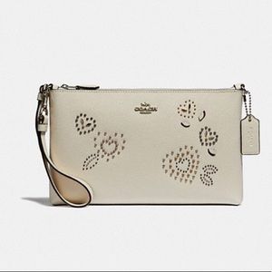 COACH Large Wristlet 25 Heart Bandana Rivets